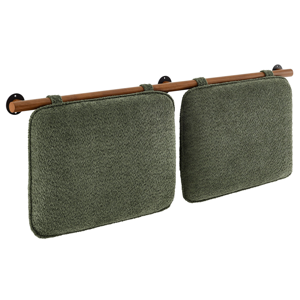 Anela Wall-Mounted Chenille Upholstered Queen Headboard - Sage Walnut