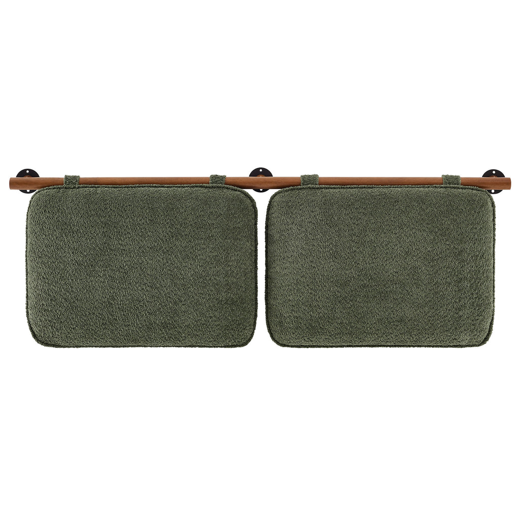Anela Wall-Mounted Chenille Upholstered Queen Headboard - Sage Walnut