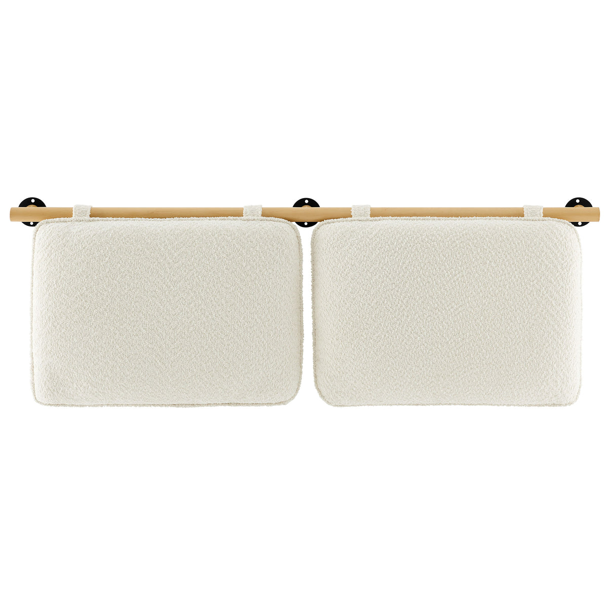 Anela Wall-Mounted Chenille Upholstered King Size Headboard - Cream Natural