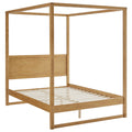 Alva Queen Wood Canopy Platform Bed - Oak