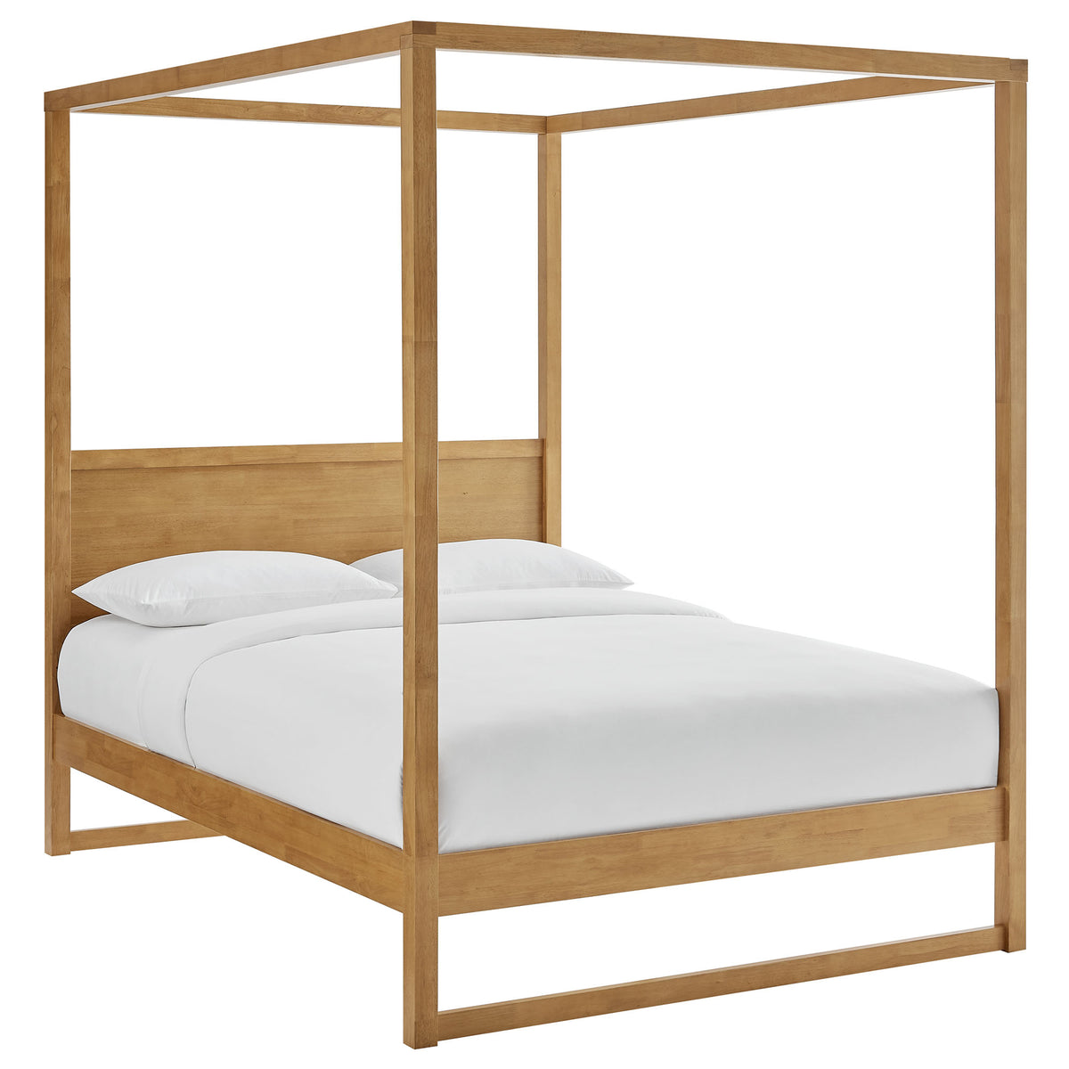 Alva Queen Wood Canopy Platform Bed - Oak