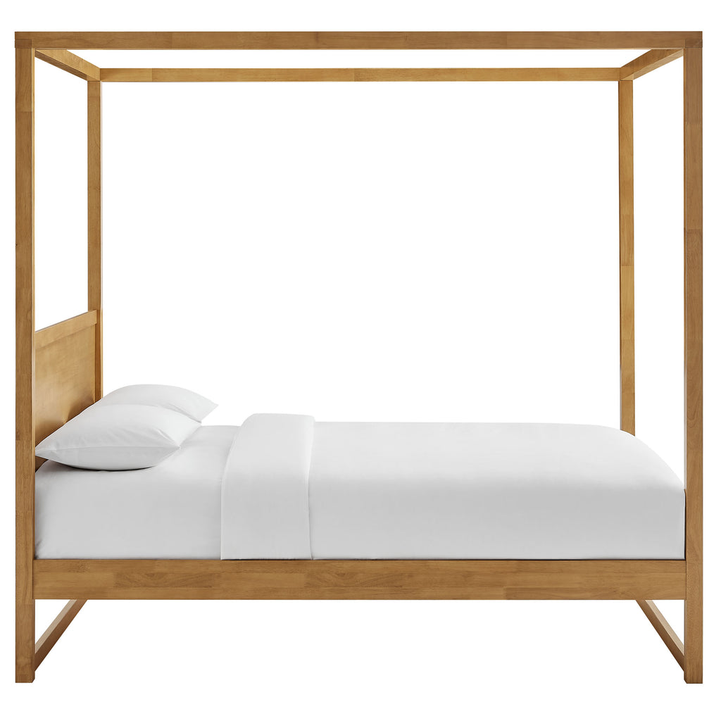 Alva Queen Wood Canopy Platform Bed - Oak