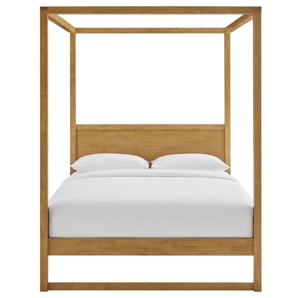 Alva Queen Wood Canopy Platform Bed - Oak