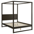 Alva Wood Canopy Platform Bed - Smoked Oak — Smoked Oak Queen