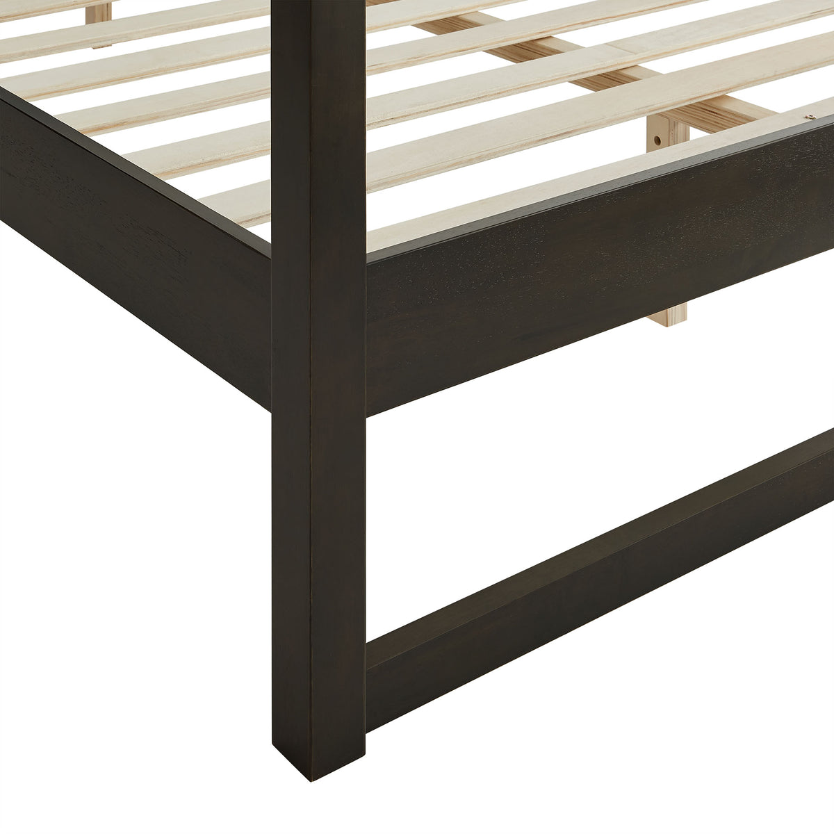 Alva Queen Wood Canopy Platform Bed - Smoked Oak