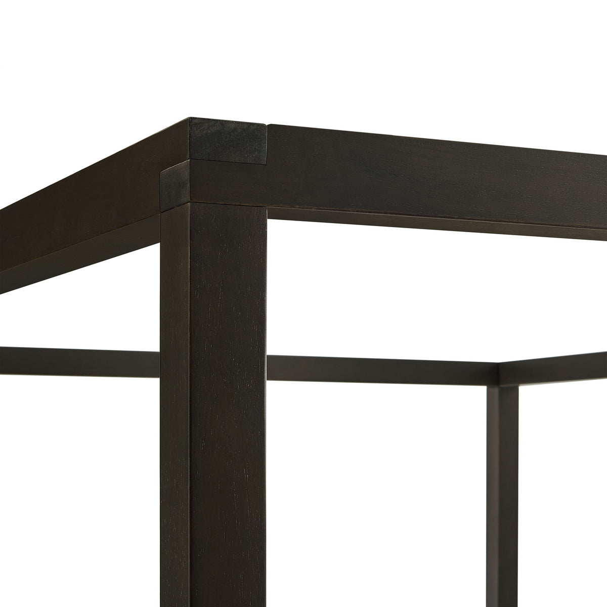 Alva Queen Wood Canopy Platform Bed - Smoked Oak