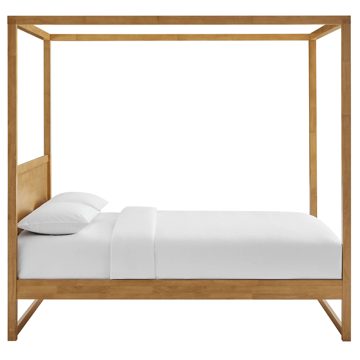Alva King Wood Canopy Platform Bed - Oak