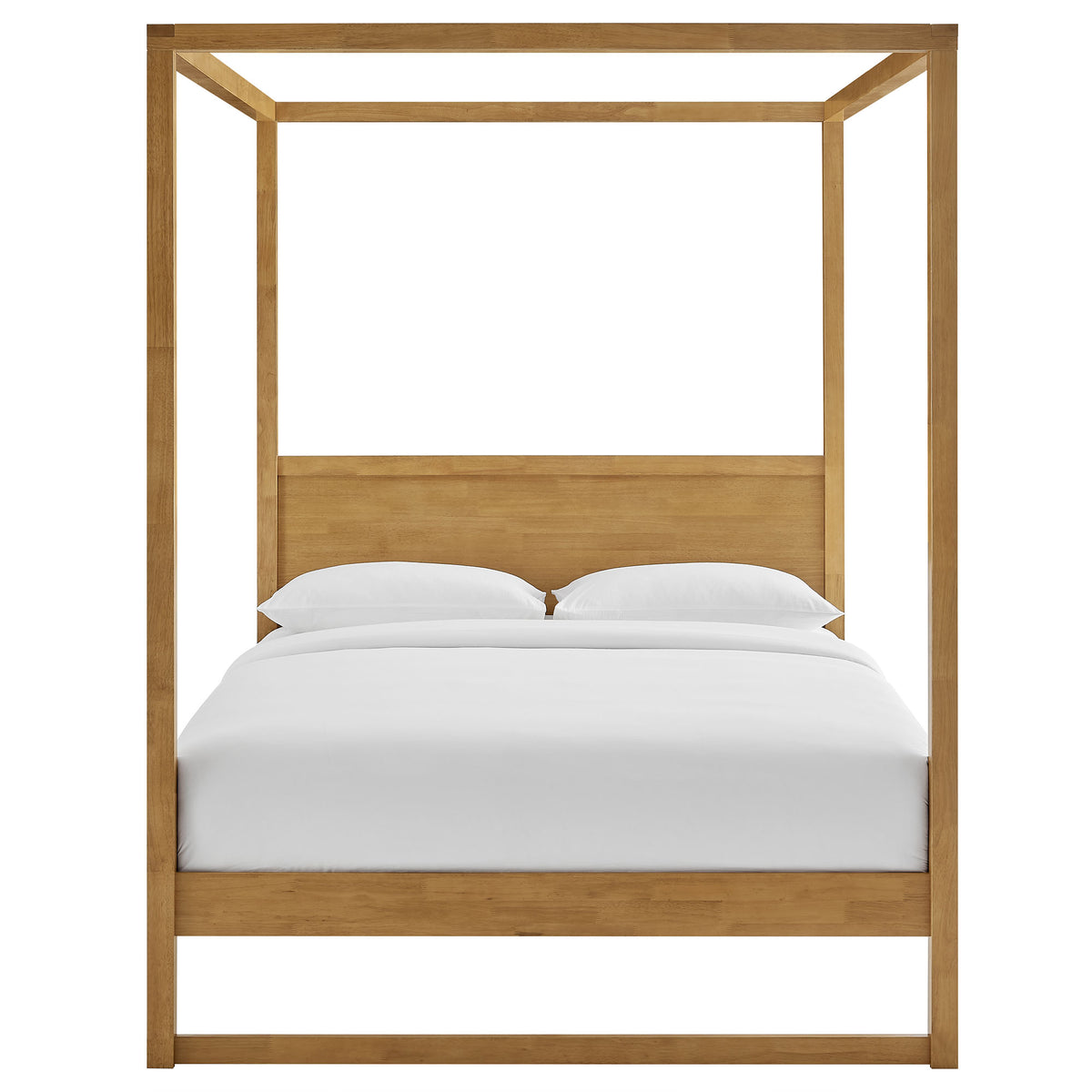 Alva King Wood Canopy Platform Bed - Oak