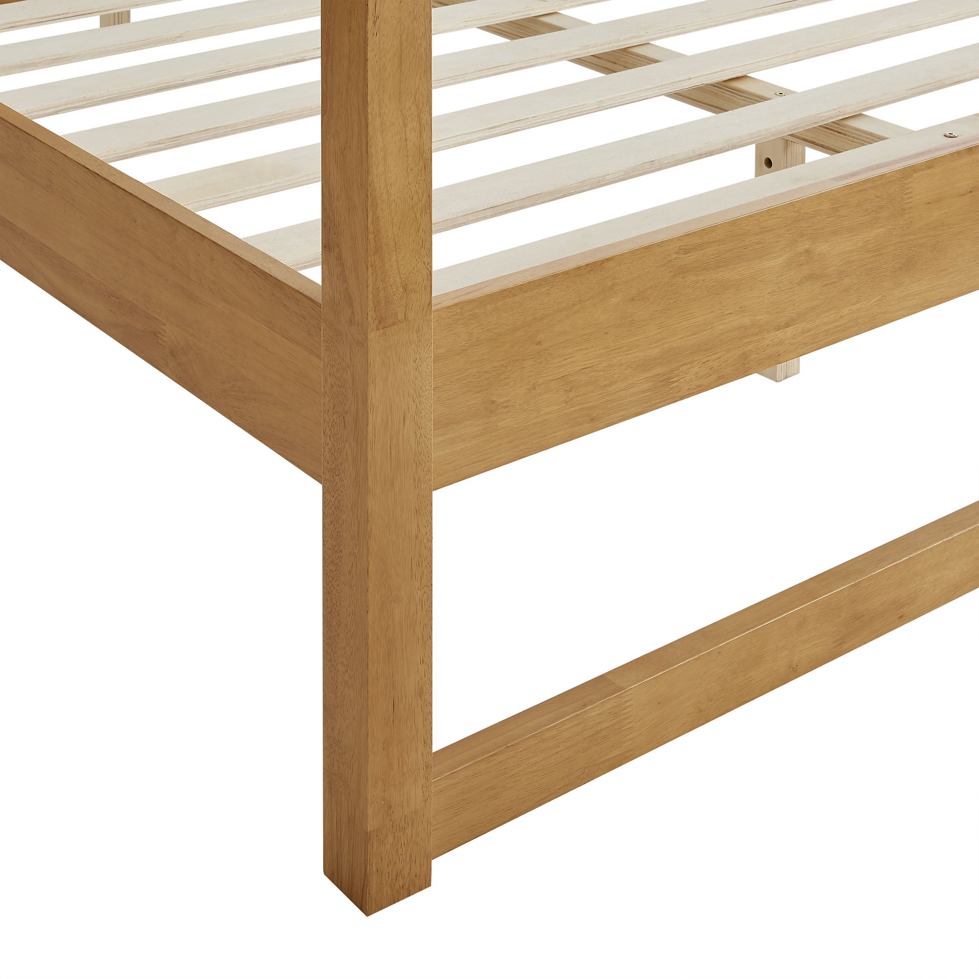 Alva King Wood Canopy Platform Bed - Oak