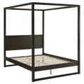 Alva King Wood Canopy Platform Bed - Smoked Oak