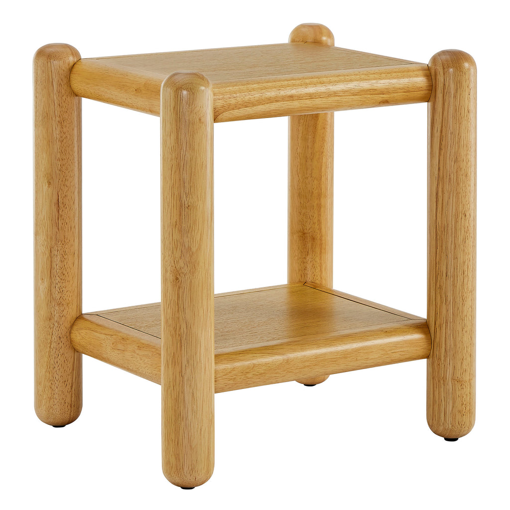 Arcus Rectangular 2-Tier Side Table - Oak