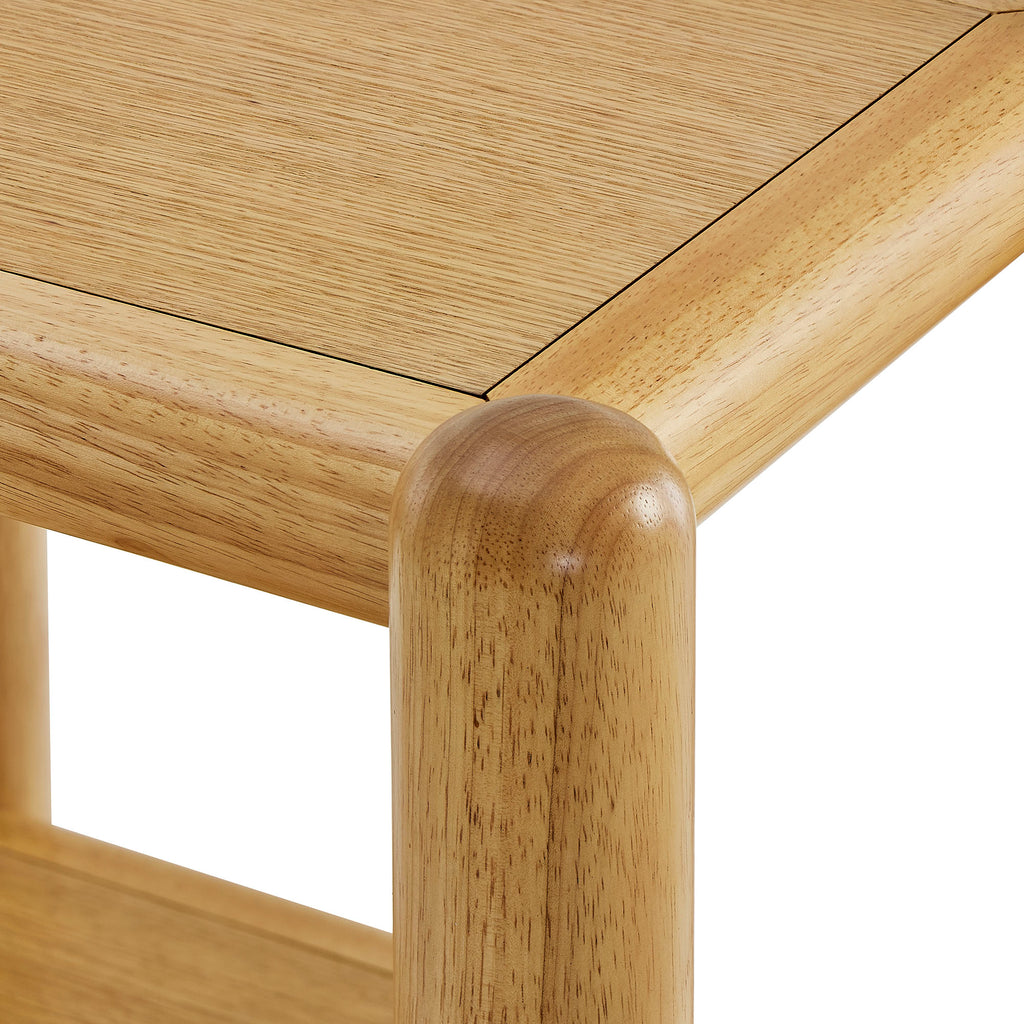 Arcus Rectangular 2-Tier Side Table - Oak