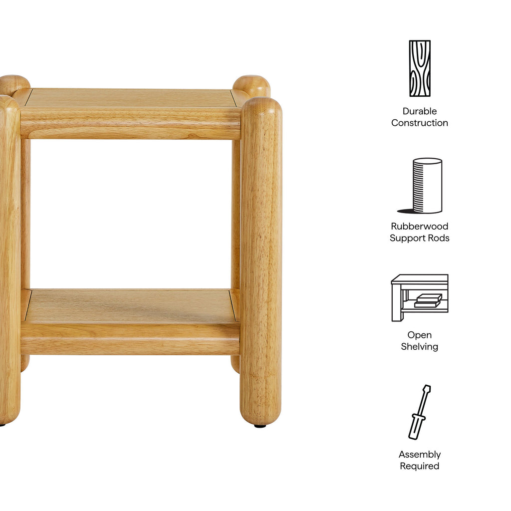Arcus Rectangular 2-Tier Side Table - Oak