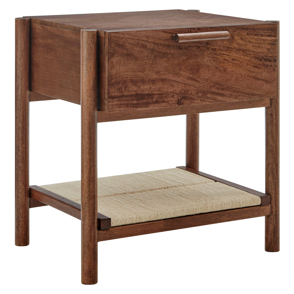 Oswin 1-Drawer Wood Nightstand - Walnut
