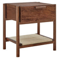 Oswin 1-Drawer Wood Nightstand - Walnut