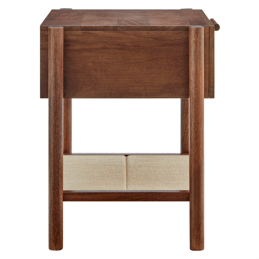Oswin 1-Drawer Wood Nightstand - Walnut