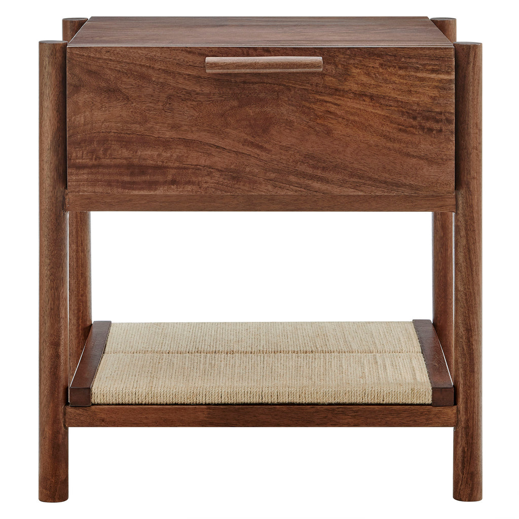 Oswin 1-Drawer Wood Nightstand - Walnut