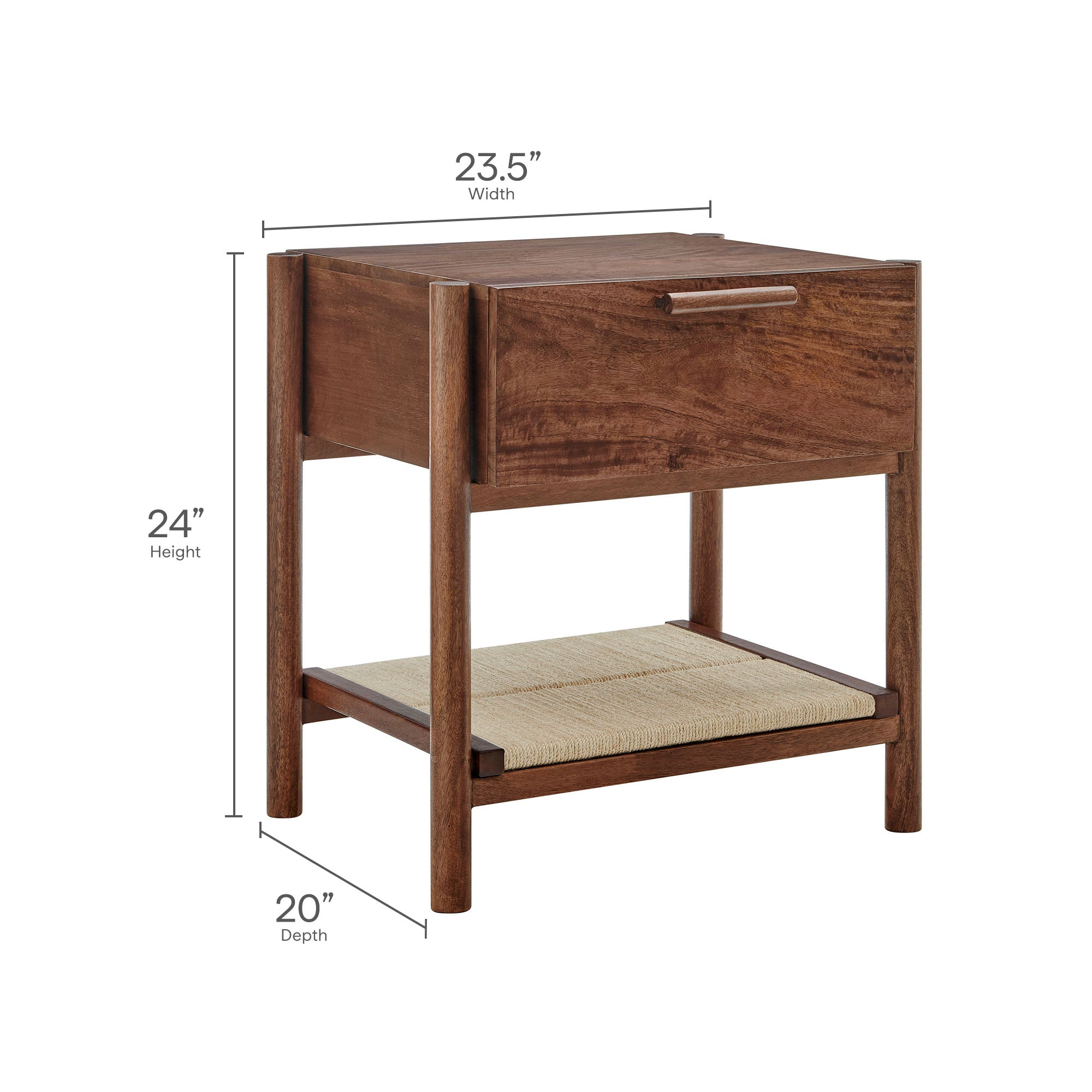 Oswin 1-Drawer Wood Nightstand - Walnut