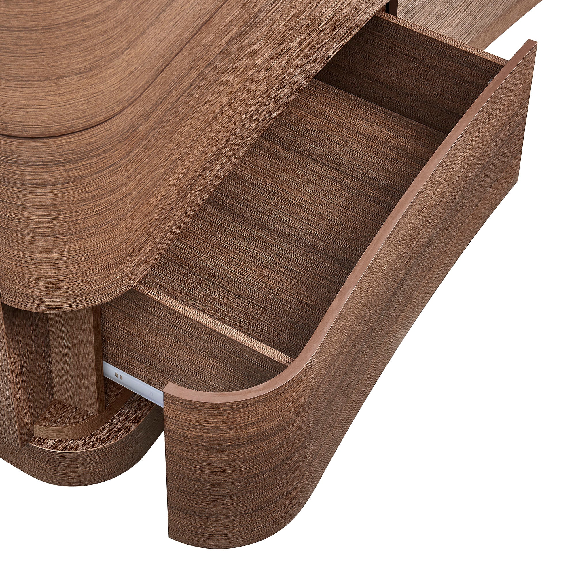 Mirae 6-Drawer Curved Dresser - Brushed Brown Oak