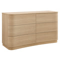 Mirae 6-Drawer Curved Dresser - Brushed Light Oak