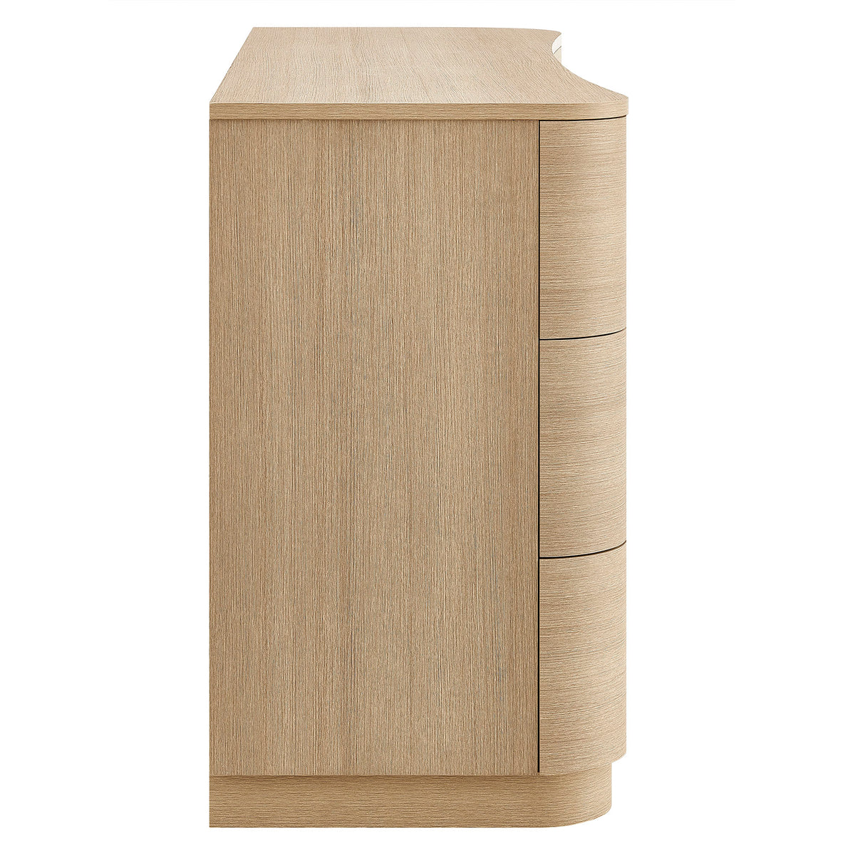 Mirae 6-Drawer Curved Dresser - Brushed Light Oak