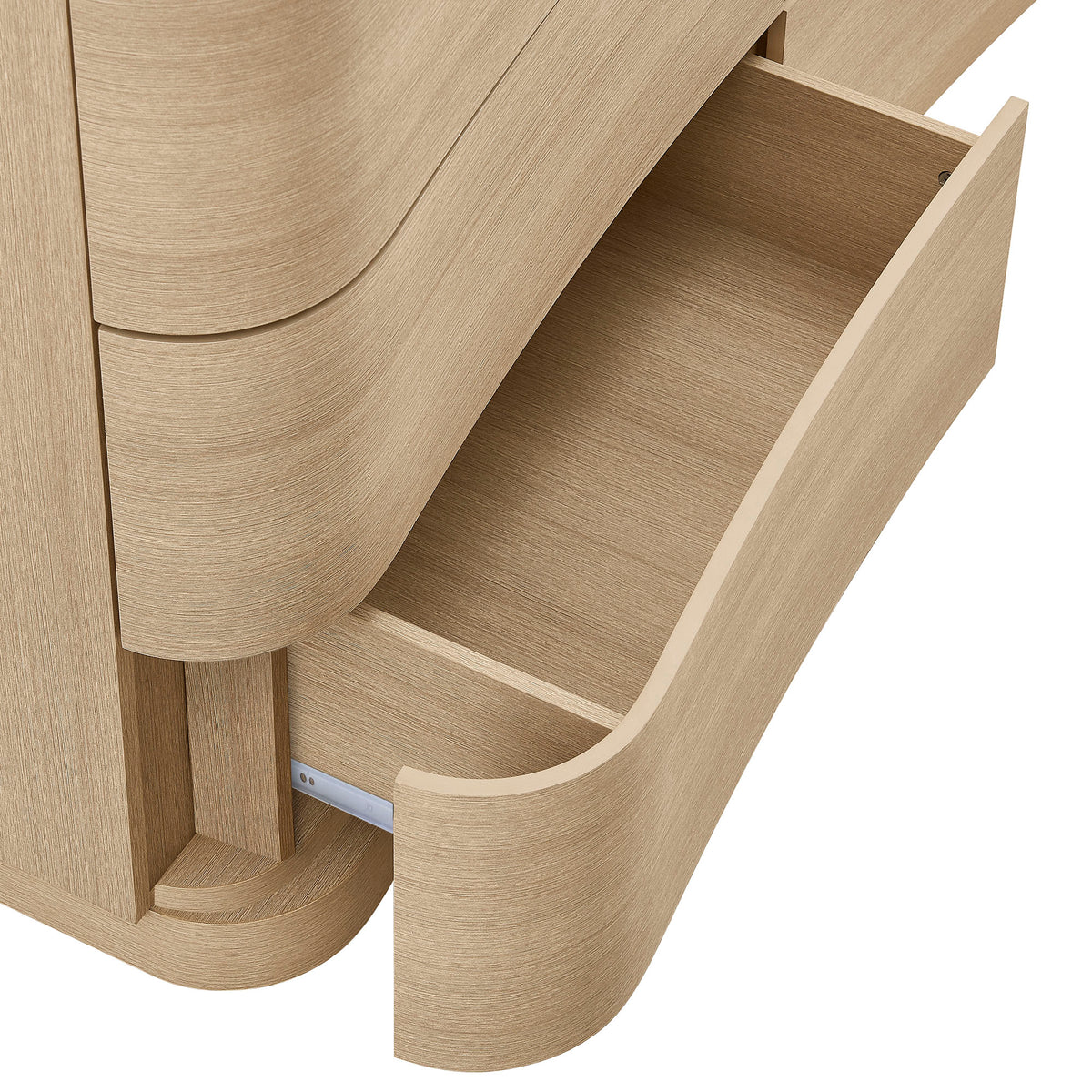 Mirae 6-Drawer Curved Dresser - Brushed Light Oak