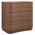 Mirae 3-Drawer Curved Compact Dresser - Brushed Brown Oak