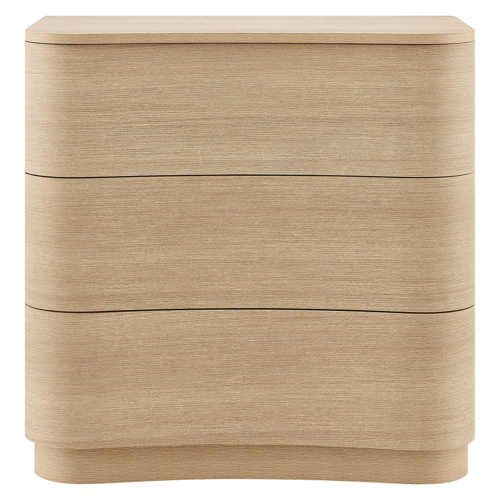 Mirae 3-Drawer Curved Compact Dresser - Brushed Light Oak