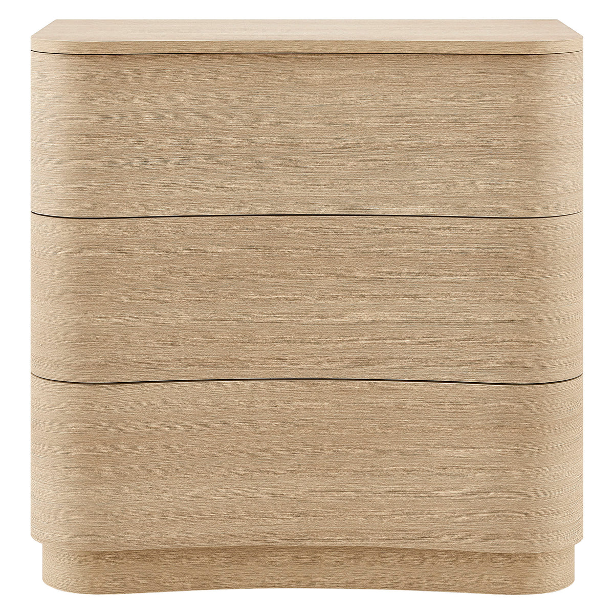 Mirae 3-Drawer Curved Compact Dresser - Brushed Light Oak