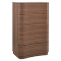 Mirae 5-Drawer Curved Dresser Chest of Drawers - Brushed Brown Oak