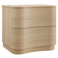 Mirae 2-Drawer Curved Nightstand - Brushed Light Oak