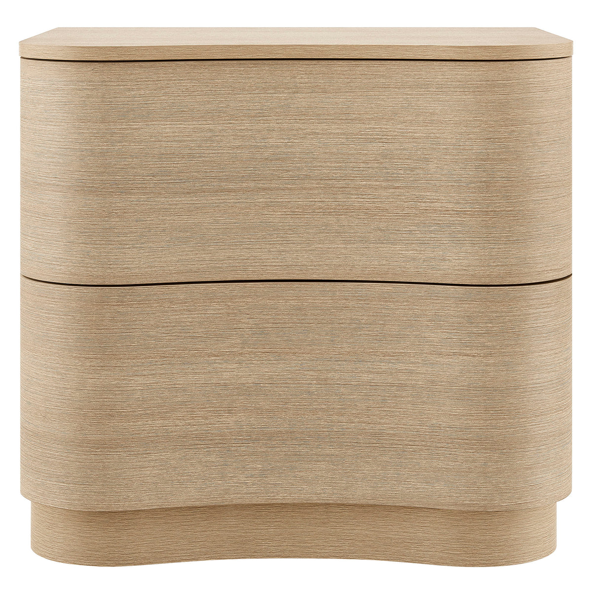 Mirae 2-Drawer Curved Nightstand - Brushed Light Oak