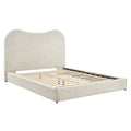 Seluna Boucle Queen Platform Bed - Pearl