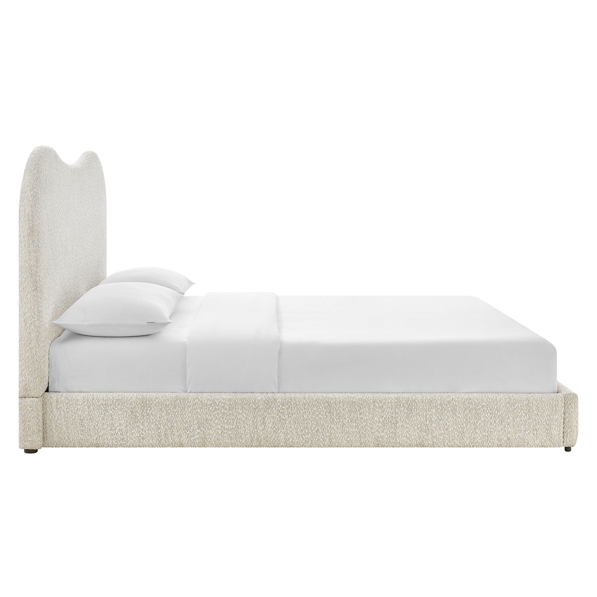 Seluna Boucle Queen Platform Bed - Pearl