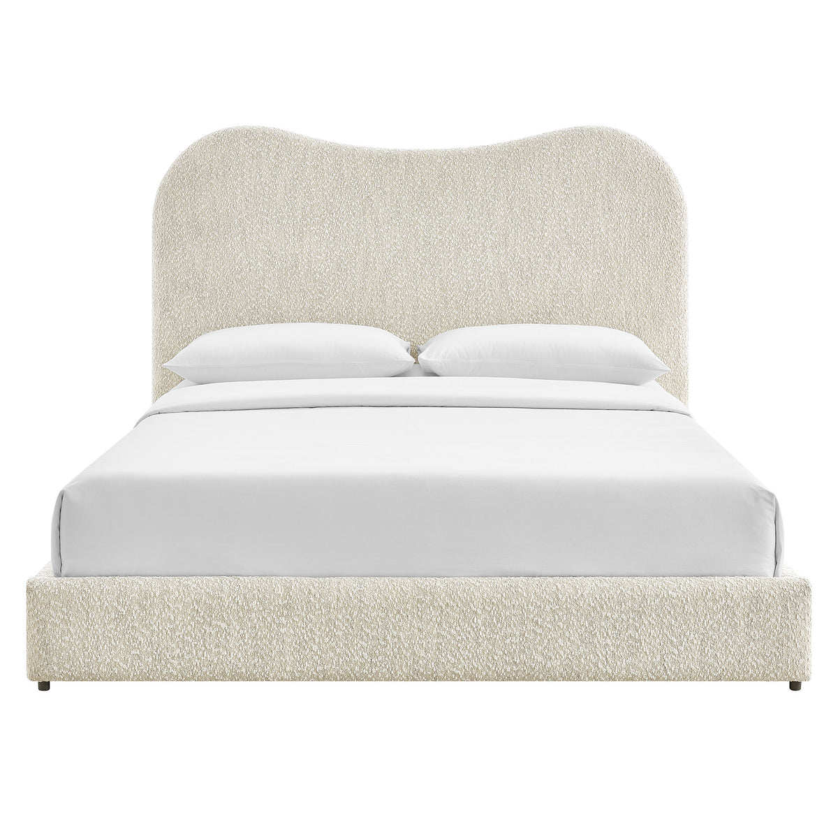 Seluna Boucle Queen Platform Bed - Pearl
