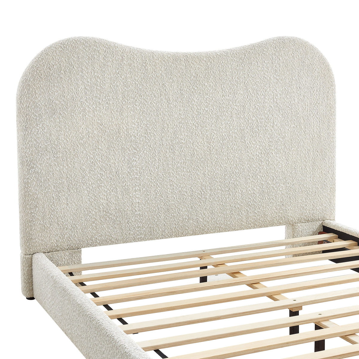 Seluna Boucle Queen Platform Bed - Pearl