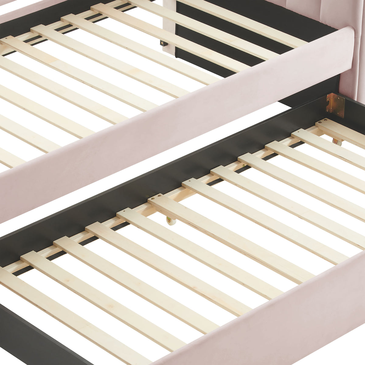 Veyla Channel Tufted Performance Velvet Twin Daybed With Trundle - Pink