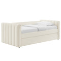 Veyla Channel Tufted Boucle Twin Daybed With Trundle - Cloud