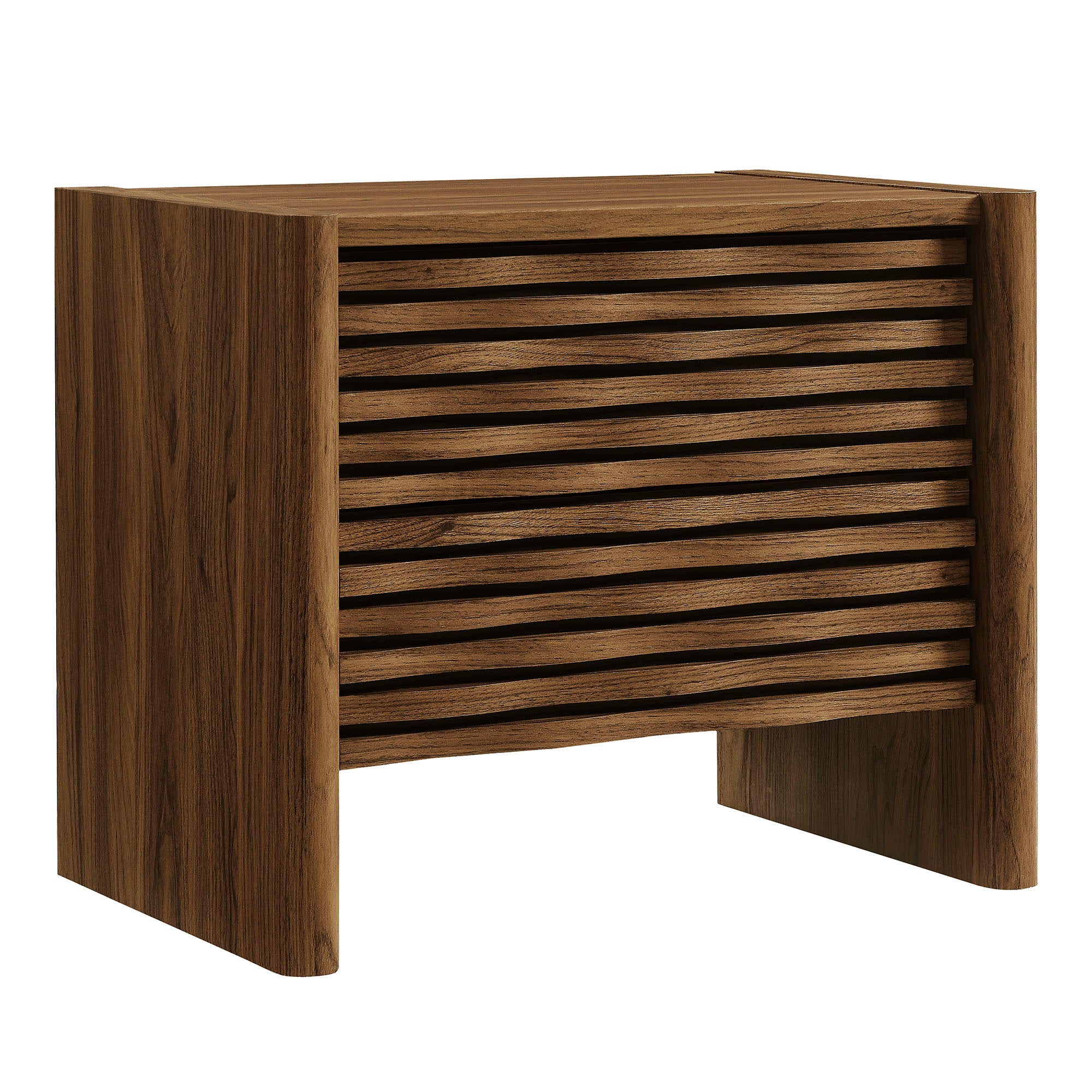 Emric Wave Nightstand - Walnut