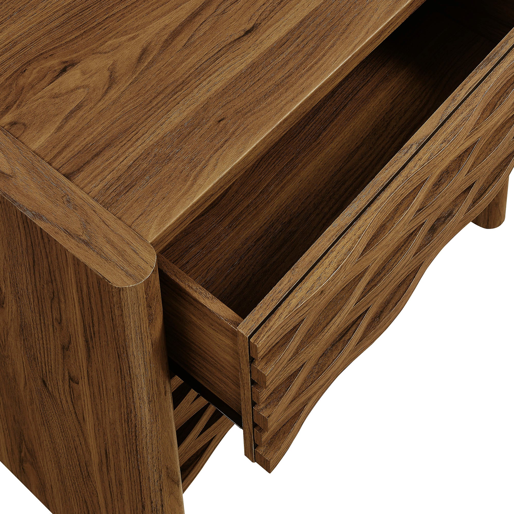 Emric Wave Nightstand - Walnut