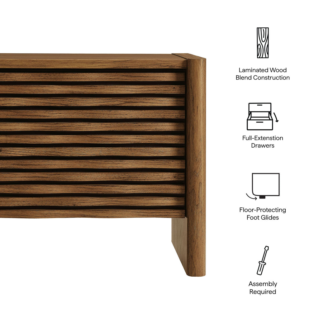 Emric Wave Nightstand - Walnut