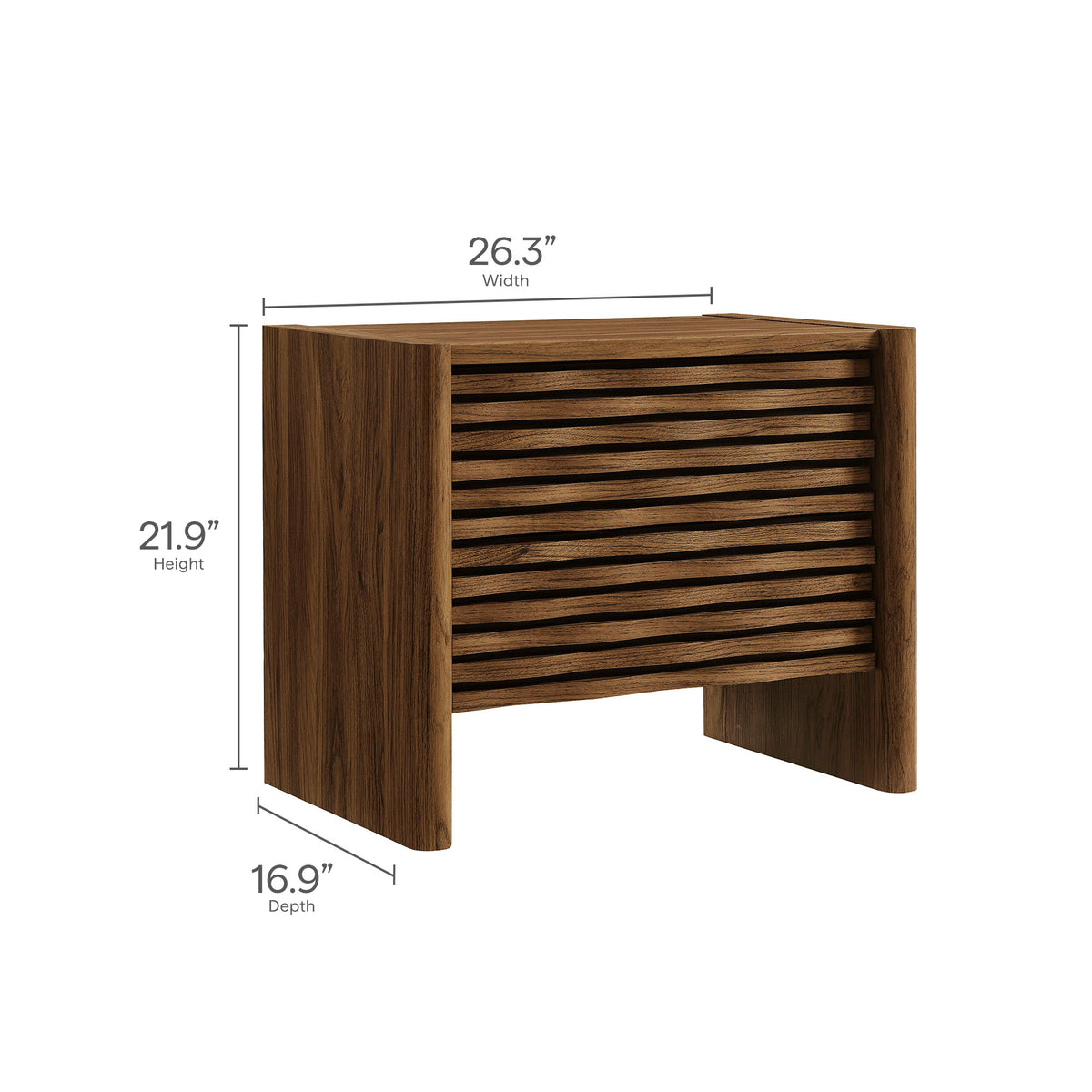 Emric Wave Nightstand - Walnut