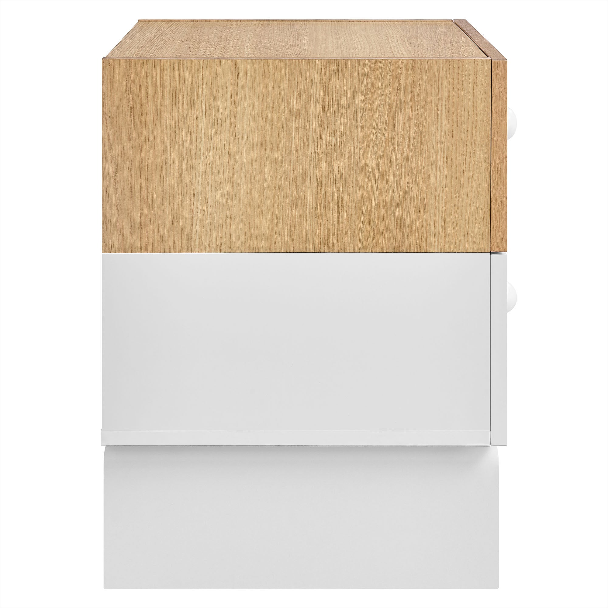 Nolia 2-Drawer Color Block Nightstand - Oak White