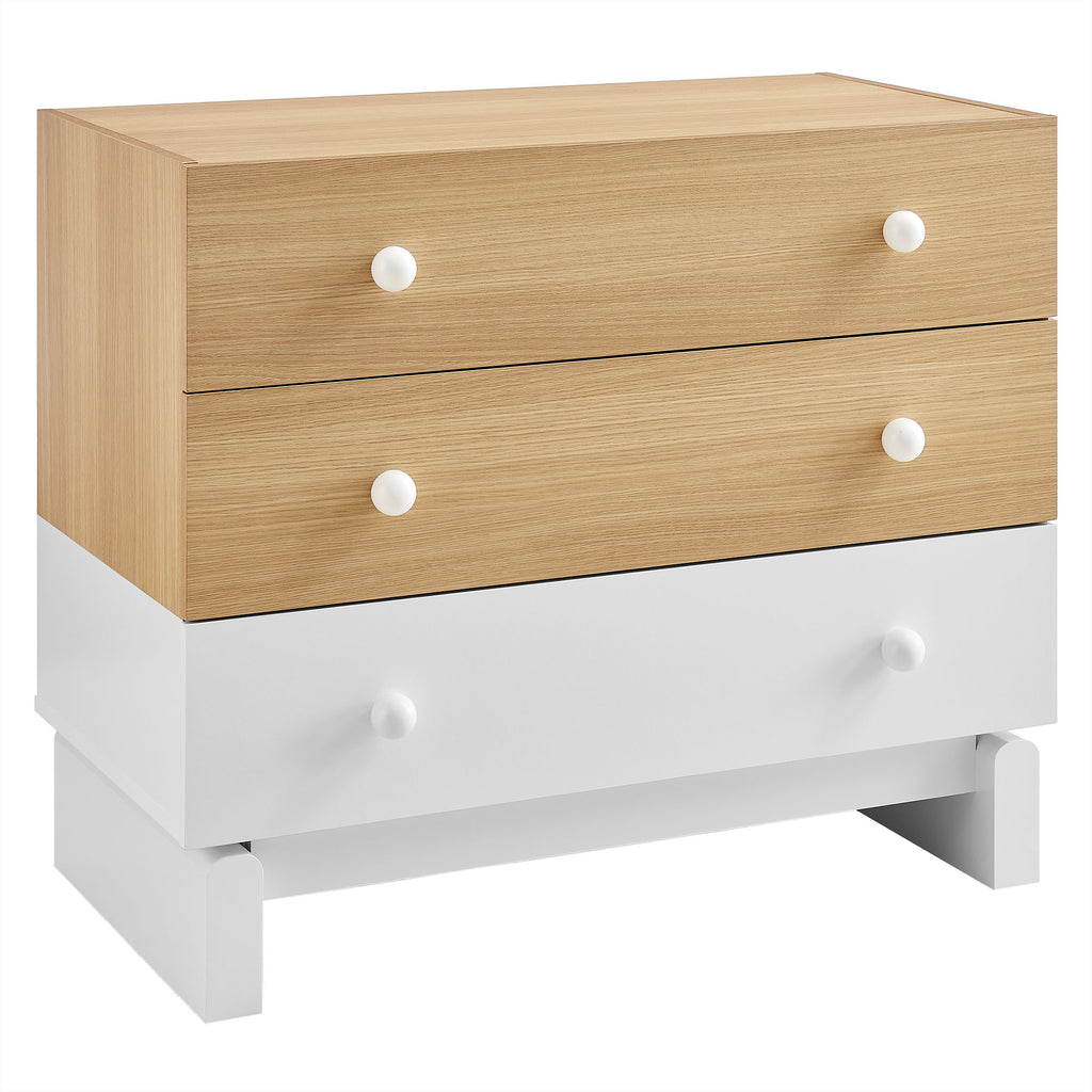 Nolia 3-Drawer Color Block Dresser - Oak White