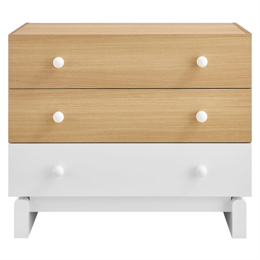 Nolia 3-Drawer Color Block Dresser - Oak White