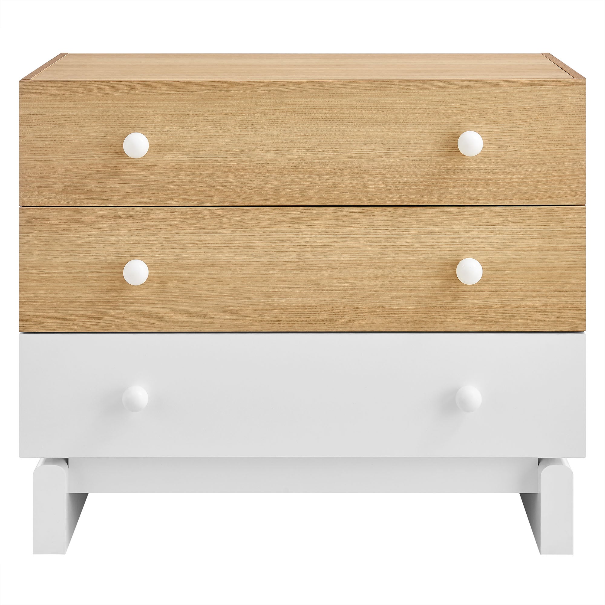 Nolia 3-Drawer Color Block Dresser - Oak White