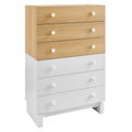 Nolia 6-Drawer Color Block Dresser Chest - Oak White