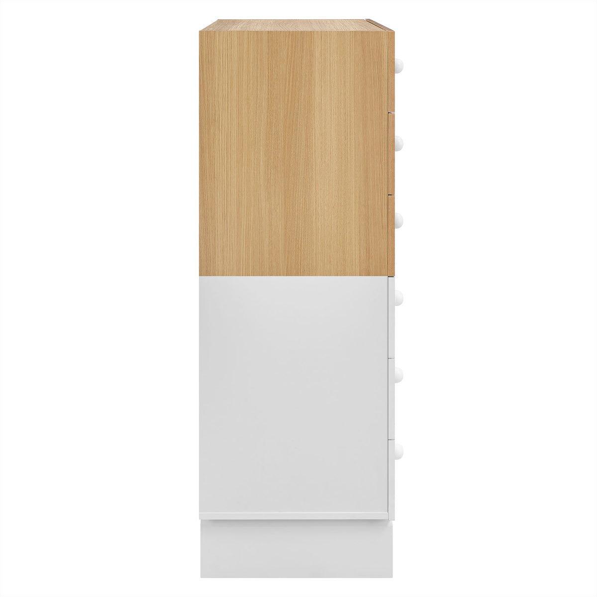 Nolia 6-Drawer Color Block Dresser Chest - Oak White