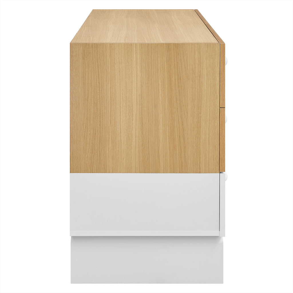 Nolia 6-Drawer Color Block Dresser - Oak White