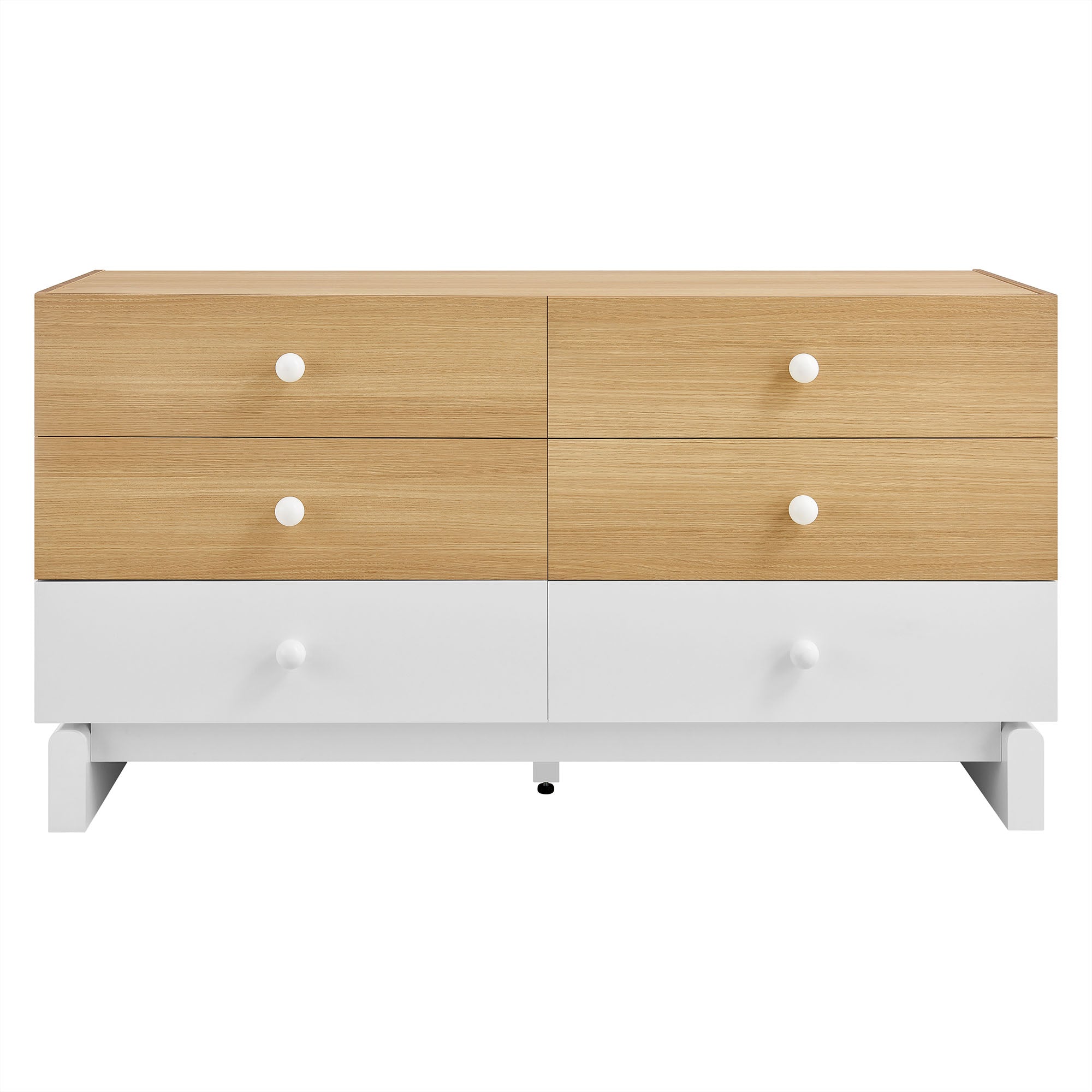 Nolia 6-Drawer Color Block Dresser - Oak White
